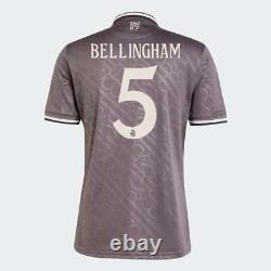 Adidas Bellingham #5 Real Madrid 24/25 Third Jersey Mens Sizes Iy1763 Gray Color