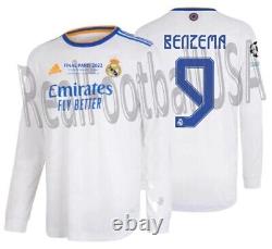 Adidas Benzema Real Madrid Uefa Champions League Authentic Home Jersey 2021/22