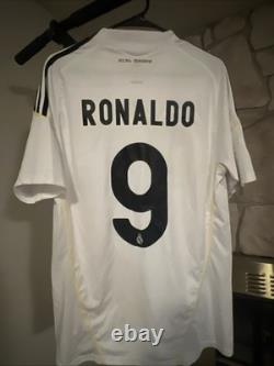 Adidas Christiano Ronaldo Real Madrid 2009-10 Bwin Jersey Men's Size L White #9