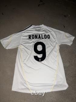 Adidas Christiano Ronaldo Real Madrid 2009-10 Bwin Jersey Men's Size L White #9