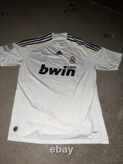 Adidas Christiano Ronaldo Real Madrid 2009-10 Bwin Jersey Men's Size L White #9