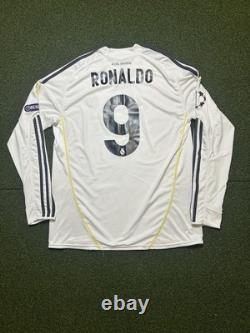 Adidas Christiano Ronaldo Real Madrid 2009-10 Bwin Jersey Men's Size XL White #9