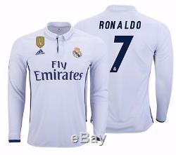Adidas Cristiano Ronaldo Real Madrid Long Sleeve Home Jersey 2016/17 Fifa Patch