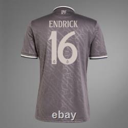 Adidas Endrick #16 Real Madrid 24/25 Third Jersey Mens Sizes Iy1763 Gray Color