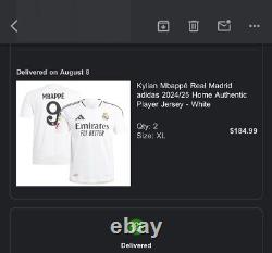 Adidas Kylian Mbappe Real Madrid 2024 2025 Authentic Player Jersey XL + Patch