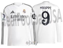 Adidas Mbappe Real Madrid Uefa Champions League Long Sleeve Home Jersey 2024/25