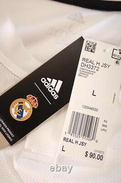 Adidas Men's Real Madrid Hoodie & Home Soccer Jersey, White/Black, Size L