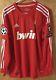 Adidas Mens Medium Real Madrid BWIN Jersey Red L/S Respect Sewn On