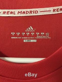 Adidas Mens Medium Real Madrid BWIN Jersey Red L/S Respect Sewn On