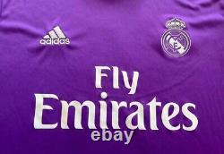 Adidas Original Fc Real Madrid Futbol Soccer Fly Emirates Jersey Purple Mens L