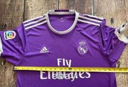 Adidas Original Fc Real Madrid Futbol Soccer Fly Emirates Jersey Purple Mens L