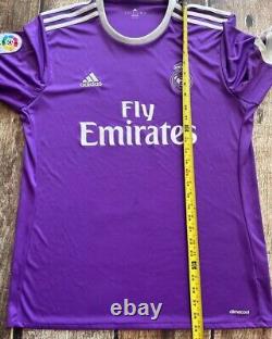 Adidas Original Fc Real Madrid Futbol Soccer Fly Emirates Jersey Purple Mens L