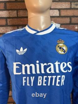 Adidas REAL MADRID 25/26 LONG SLEEVE THIRD AUTHENTIC JERSEY JP3925 Men's Sz S