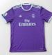 Adidas Real Madrid 16-17 Away Soccer Jersey Purple Large La liga Ronaldo Blank