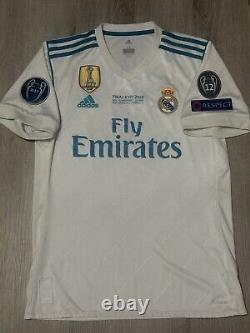 Adidas Real Madrid 17/18 Champions Final Ronaldo Home Soccer Jersey AZ8059 sz M