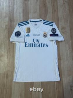 Adidas Real Madrid 17/18 Champions Final Ronaldo Home Soccer Jersey AZ8059 sz M