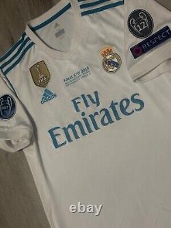 Adidas Real Madrid 17/18 Champions Final Ronaldo Home Soccer Jersey AZ8059 sz M