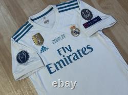 Adidas Real Madrid 17/18 Champions Final Ronaldo Home Soccer Jersey AZ8059 sz M