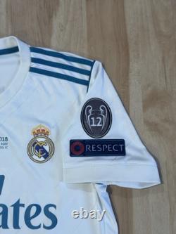 Adidas Real Madrid 17/18 Champions Final Ronaldo Home Soccer Jersey AZ8059 sz M
