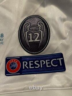 Adidas Real Madrid 17/18 Champions Final Ronaldo Home Soccer Jersey AZ8059 sz M