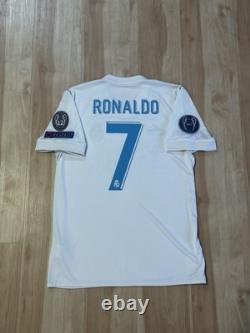 Adidas Real Madrid 17/18 Champions Final Ronaldo Home Soccer Jersey AZ8059 sz M