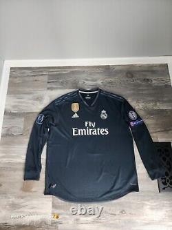 Adidas Real Madrid 18/19 Benzema#9 AUTHENTIC Away jersey long sleeve rare XXL