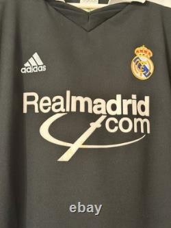 Adidas Real Madrid 2001 Zidane #5 Long Sleeve Soccer Jersey Black White Size L