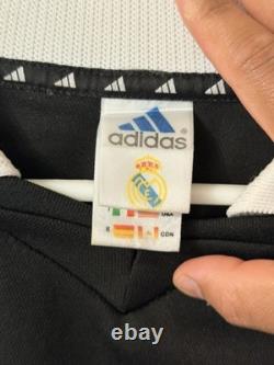 Adidas Real Madrid 2001 Zidane #5 Long Sleeve Soccer Jersey Black White Size L