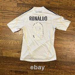 Adidas Real Madrid 2009 2010 Football Soccer Jersey Ronaldo Fade Distressed