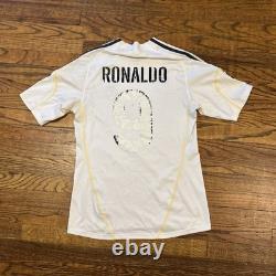 Adidas Real Madrid 2009 2010 Football Soccer Jersey Ronaldo Fade Distressed