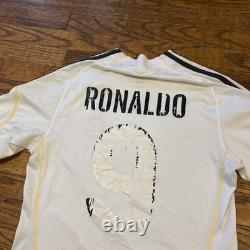 Adidas Real Madrid 2009 2010 Football Soccer Jersey Ronaldo Fade Distressed
