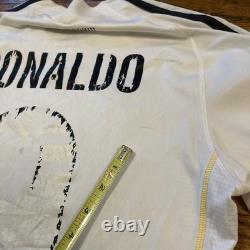 Adidas Real Madrid 2009 2010 Football Soccer Jersey Ronaldo Fade Distressed