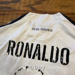 Adidas Real Madrid 2009 2010 Football Soccer Jersey Ronaldo Fade Distressed