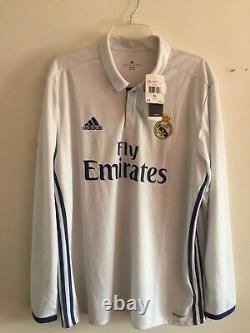 Adidas Real Madrid 2016-17 Home LS jersey White Purple Size XL Mens Only