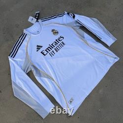 Adidas Real Madrid 2025/26 Long Sleeve Home Authentic Jersey Men's 2XL