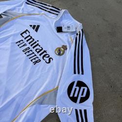 Adidas Real Madrid 2025/26 Long Sleeve Home Authentic Jersey Men's 2XL