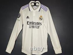 Adidas Real Madrid 22/23 Home Authentic Jersey Long Sleeve White HA2665 Sz S