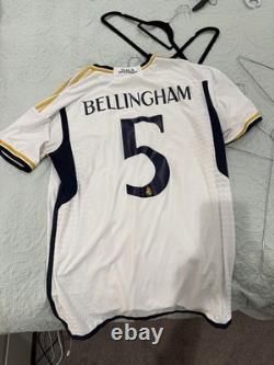 Adidas Real Madrid 23/24 Bellingham #5 White Jersey Size XL Authentic