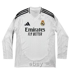 Adidas Real Madrid'24/25 Home Long Sleeve Soccer Jersey, Size Medium IT3442 NWT