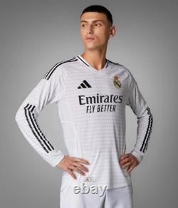 Adidas Real Madrid 24/25 Long Sleeve Home Authentic Jersey Men's Large IT5204