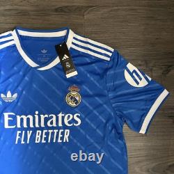 Adidas Real Madrid 24/25 Third Soccer Jersey Mens Size XL Blue Trefoil Shirt NWT