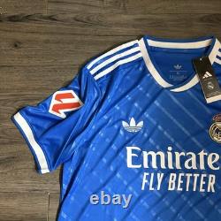 Adidas Real Madrid 24/25 Third Soccer Jersey Mens Size XL Blue Trefoil Shirt NWT