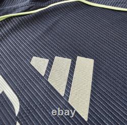 Adidas Real Madrid 25/26 Long Sleeve Away Authentic Jersey Blue Silver Men's S