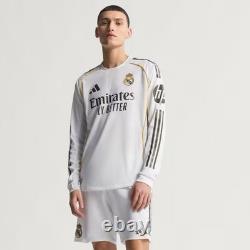 Adidas Real Madrid 25/26 Long Sleeve Home Authentic Jersey Men Large JN8866 NWT