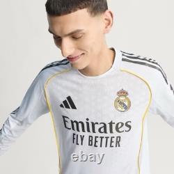 Adidas Real Madrid 25/26 Long Sleeve Home Authentic Jersey Men Large JN8866 NWT