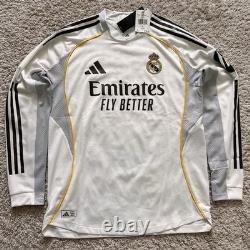Adidas Real Madrid 25/26 Long Sleeve Home Authentic Jersey Men Large JN8866 NWT