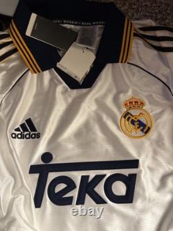 Adidas Real Madrid 99/00 Men's Home Jersey White Size M JJ3801 New Authentic