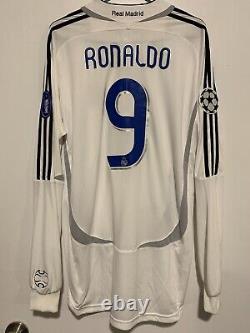 Adidas Real Madrid #9 Ronaldo 100% Original Jersey Shirt XL 2006/2007 Home R9