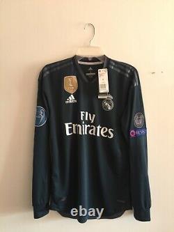 Adidas Real Madrid Away 2018-19 LS jersey Black Dark Green Size S Mens Only