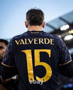 Adidas Real Madrid Away 23/24 Valverde 15 Navy/black Size 2xl Mens Soccer Jersey